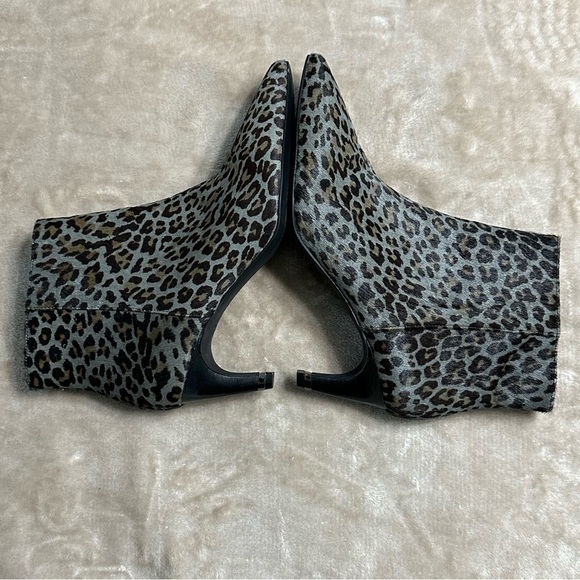 Preston & York Delores Gray Blue Leopard Print Ankle Boots Size 7.5 - Picture 8 of 14